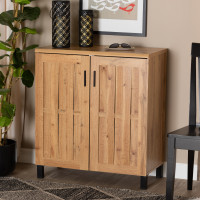 Baxton Studio SR 890005-H-Wotan Oak Excel Modern and Contemporary Oak Brown Finished Wood 2-Door Storage Cabinetf